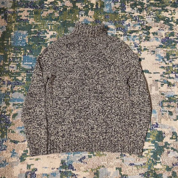 American Living Black and White Turtleneck Sweater with Flag Patch - Picture 2 of 3